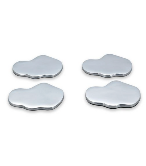 Set de 4 Sous-Verres Métal – Design Organique – Doré, Chrome ou Noir Mat