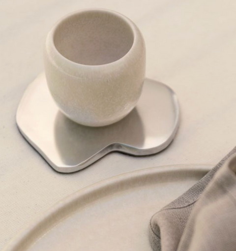 Set de 4 Sous-Verres Métal – Design Organique – Doré, Chrome ou Noir Mat