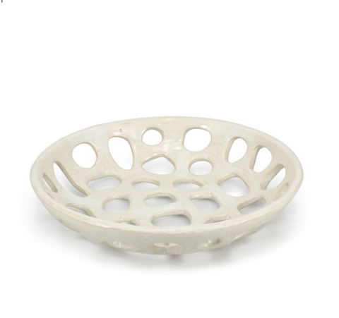 Plat Décoratif Ajouré Nomad – Grès Beige – 32,5 cm