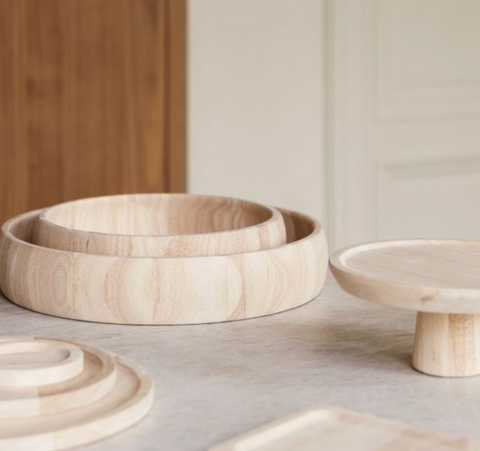 Plateau en Bois de Manguier Rural – Rond – 37 cm