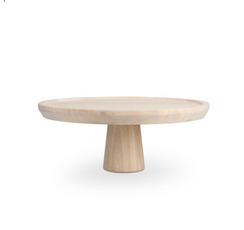 Plat à Tarte sur Pied en Bois de Manguier – Rural – 30 cm