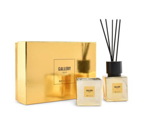 Coffret Parfumé GALLERY GOLD – Bougie & Diffuseur Vanille Cachemire