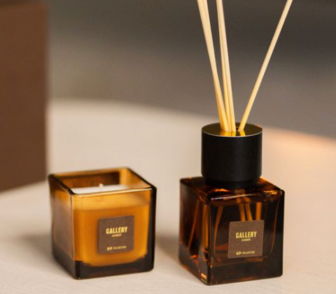 Coffret Parfumé GALLERY AMBER – Bougie & Diffuseur Encens Chaud