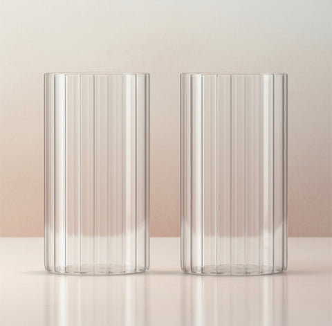 Stripe Wave Black Glass - 2er-Set Gläser 