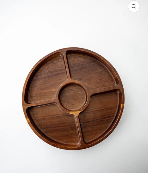 LUMO – Plateau Apéritif Compartimenté en Bois d’Acacia – 29 cm