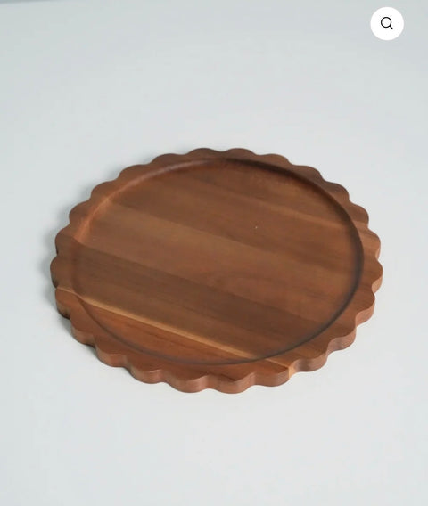 Plat rond en bois d'Acacia