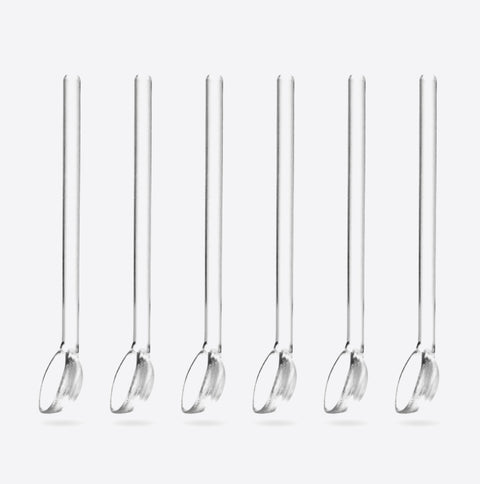 Cuillères à expresso en verre de borosilicate pure - lot de 6
