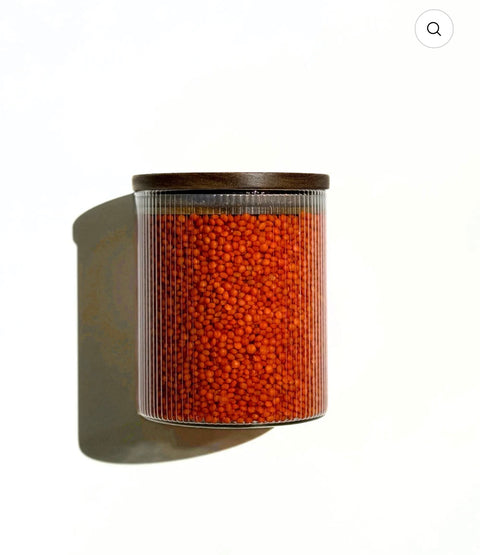 GRAND LOT DE 16 BOITE DE RANGEMENT EN VERRE AVEC COUVERCLE EN BOIS D’ACACIA