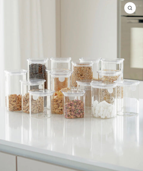 GRAND LOT DE 16 BOITE DE RANGEMENT EN VERRE AVEC COUVERCLE