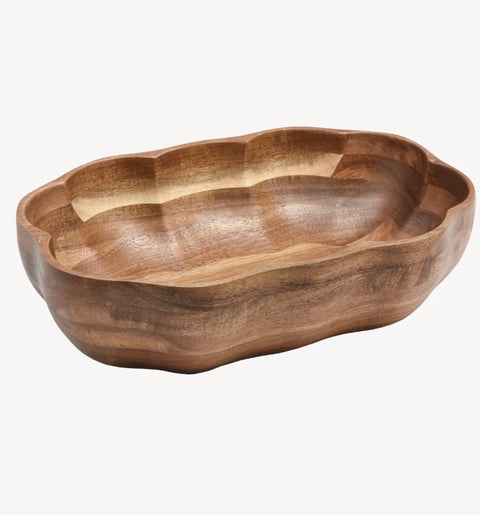 Plat sculpté en bois d’acacia BLOOM