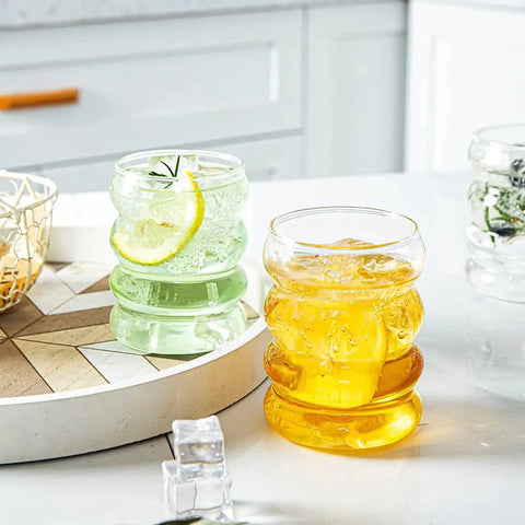 Bubble borosilicate glass - set 6 
