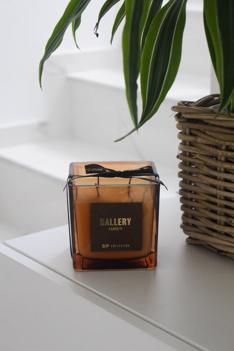 Bougie Parfumée Ambre – 550 g | Flacon en Verre Ambré