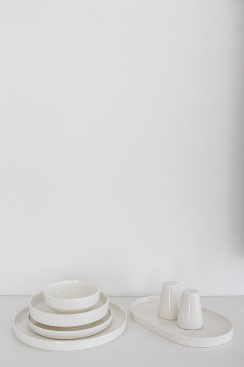 Service à Dîner Nisa – 27 Pièces – Porcelaine Blanche Épurée