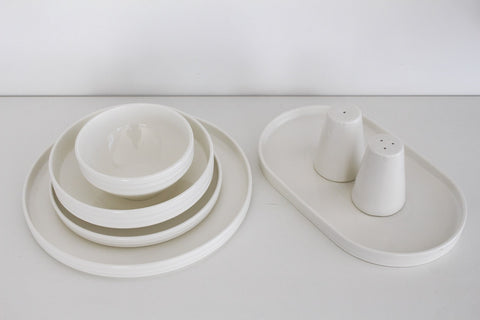Service à Dîner Nisa – 27 Pièces – Porcelaine Blanche Épurée