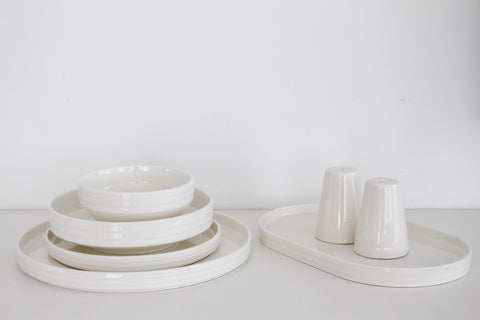 Service à Dîner Nisa – 27 Pièces – Porcelaine Blanche Épurée