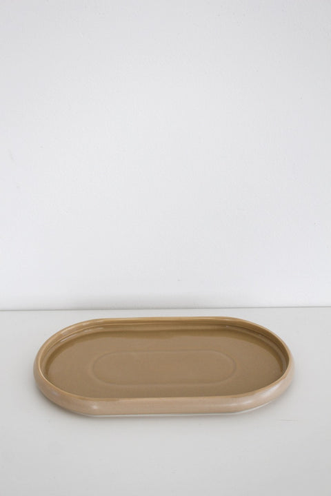 Plat Ovale BONDY Beige - 2 pièces