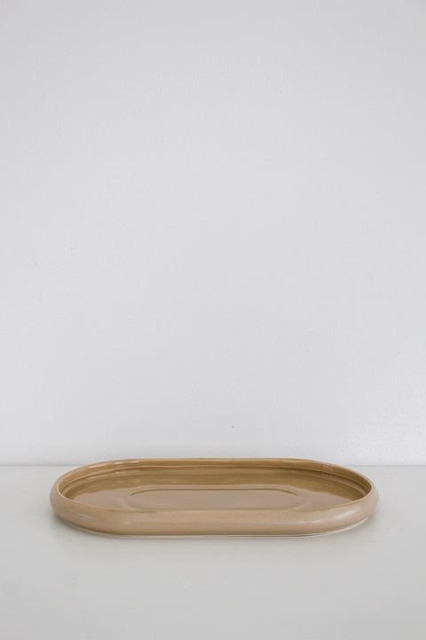 Plat Ovale BONDY Beige - 2 pièces