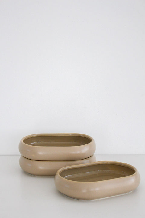 Plat ovale - BONDY BEIGE - LOT DE 3 pièces