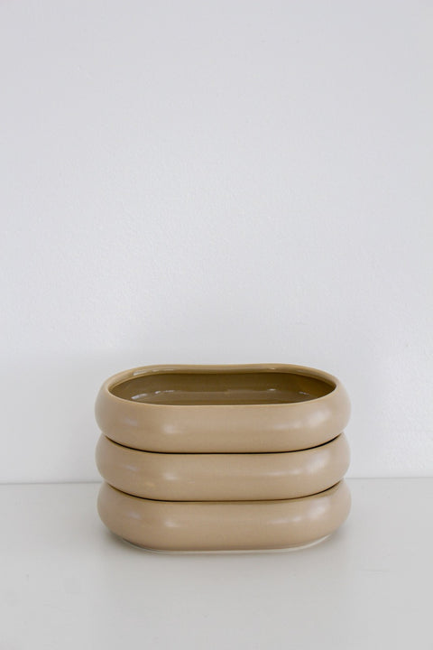 Plat ovale - BONDY BEIGE - LOT DE 3 pièces