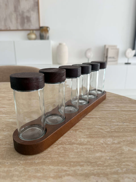 6 pots à épices + support