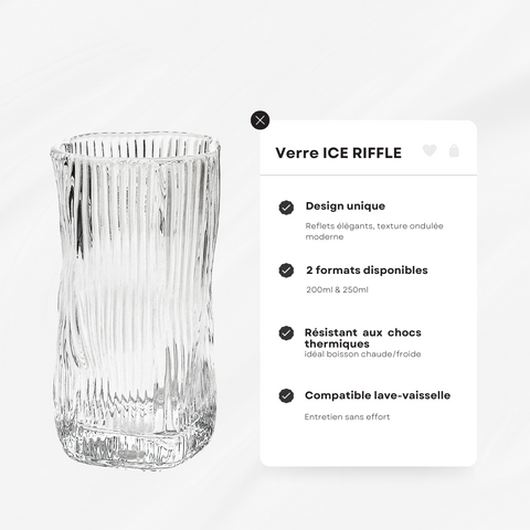 ICE RIFFLE – Verres Design Ondulés (200ml ou 250ml)