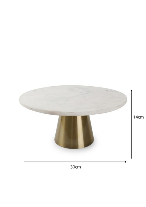 Plat à tarte sur pied Glint marbre