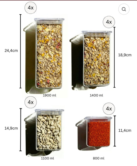 Bocaux hermétiques verre –16 pcs - Ena Home