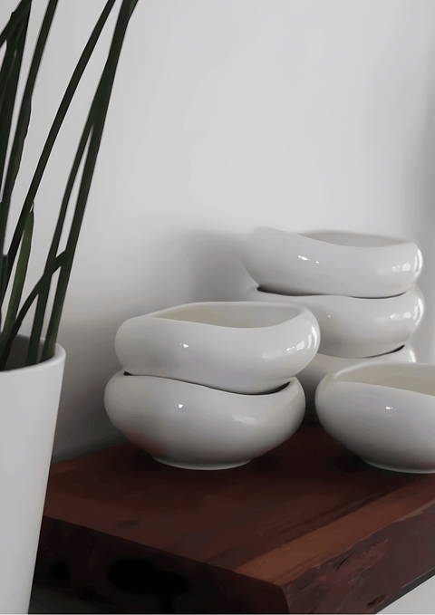 Bols Curvy White Ø15 cm - Ena Home
