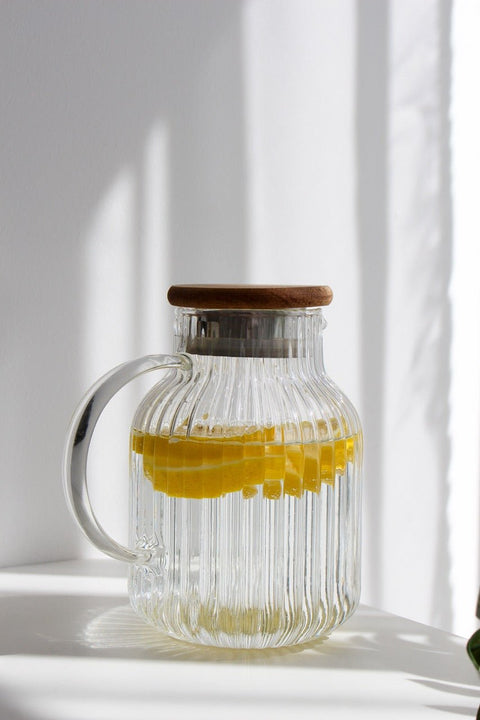Carafe "Éclat" avec Couvercle en Bois – 1600 ml - Ena Home