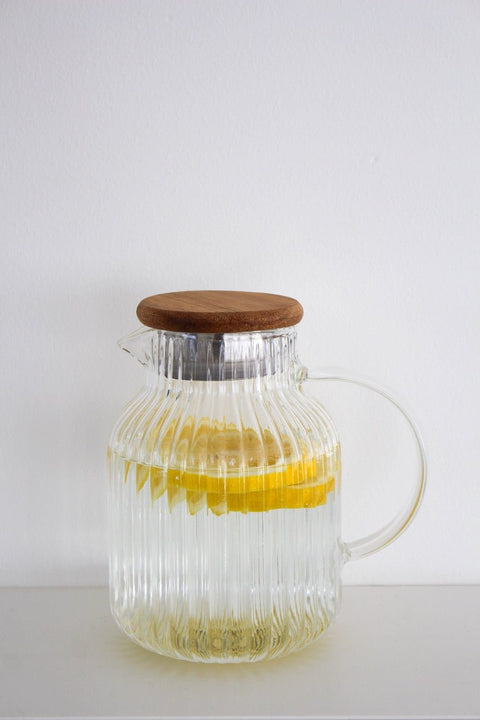 Carafe "Éclat" avec Couvercle en Bois – 1600 ml - Ena Home