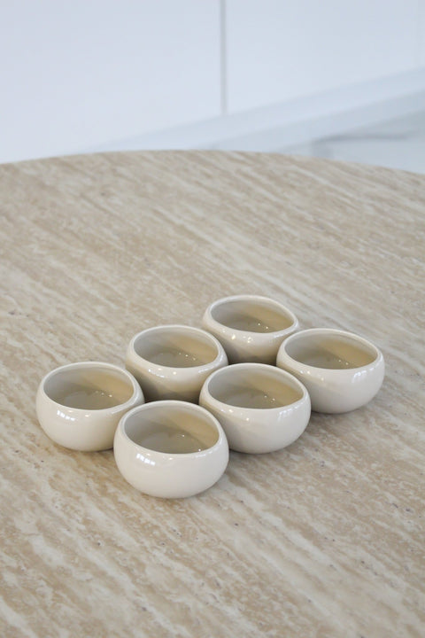 Coupelle dips Curvy beige - 6pcs - Ena Home