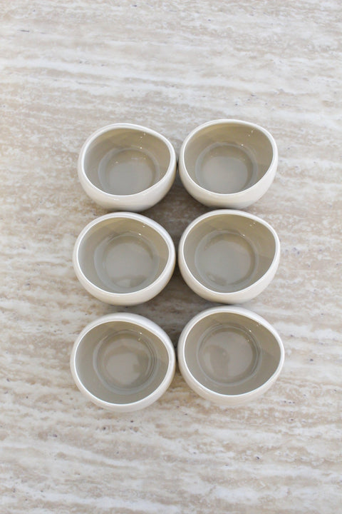 Coupelle dips Curvy beige - 6pcs - Ena Home