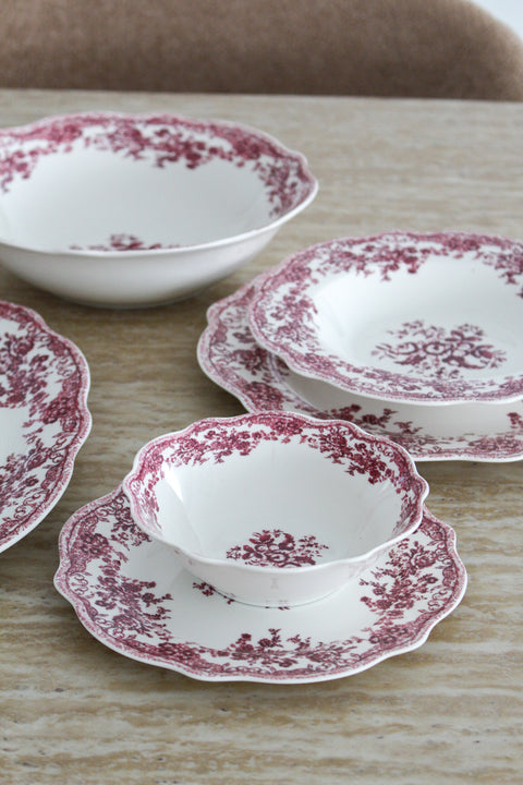 Service à dîner VINTAGE rouge - 26 pcs