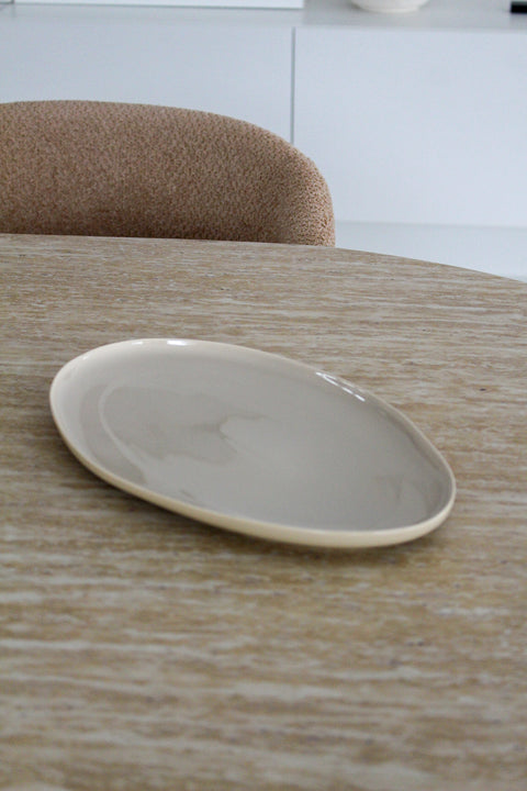 Set mit 2 ovalen weißen Porzellanschalen Barles