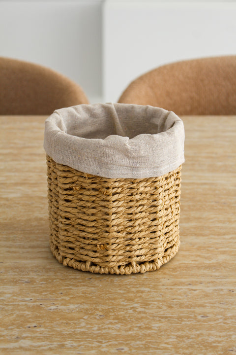 Corbeille Ronde -BOHO- avec Doublure en Lin