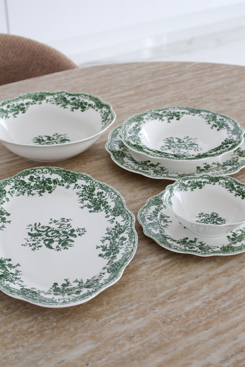 Service à dîner Vintage vert - 26 pcs
