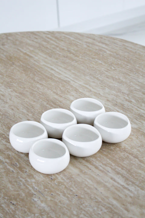 Coupelles à dips Barlès blanches – Lot de 6 (Ø 8 cm)