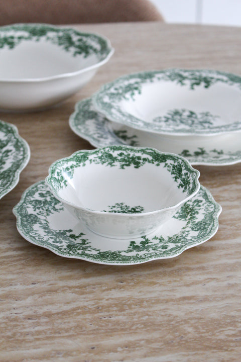 Service à dîner Vintage vert - 26 pcs
