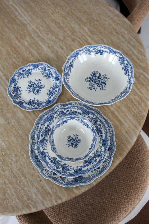 Service à dîner Vintage bleu - 25pcs