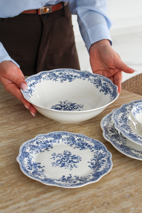 Service à dîner Vintage bleu - 25pcs