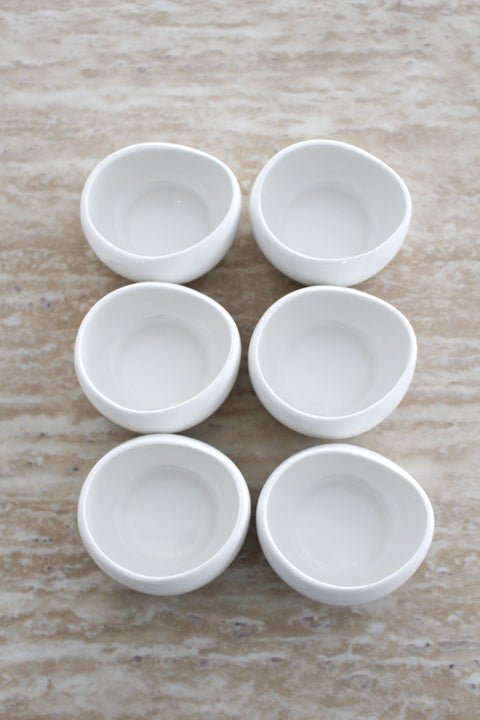 Coupelles à dips Barlès blanches – Lot de 6 (Ø 8 cm)