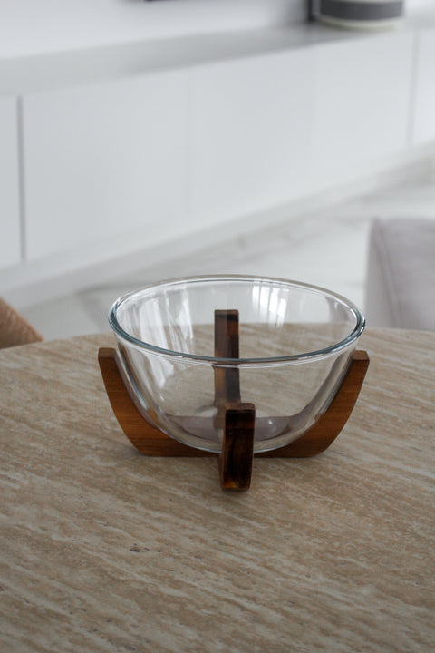 Bol Calma — verre & bois d’acacia