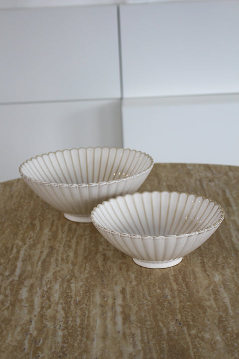 Saladiers en porcelaine Bloomy – Lot de 2 (21 cm et 25 cm)