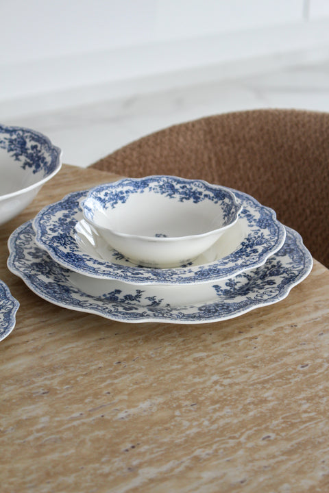 Service à dîner Vintage bleu - 25pcs