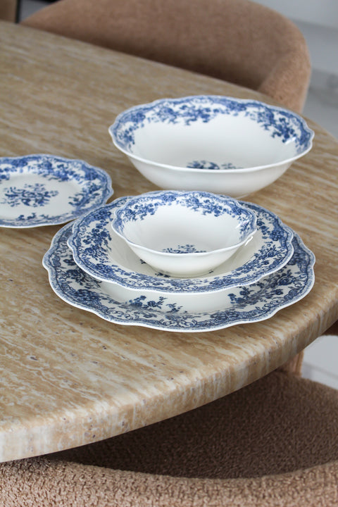 Service à dîner Vintage bleu - 25pcs