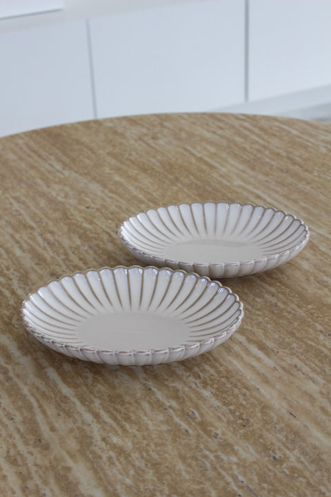 Plats ovales en porcelaine Bloomy – Lot de 2 (23 cm)