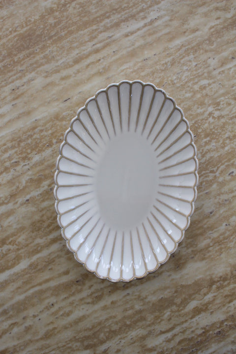 Plats ovales en porcelaine Bloomy – Lot de 2 (23 cm)
