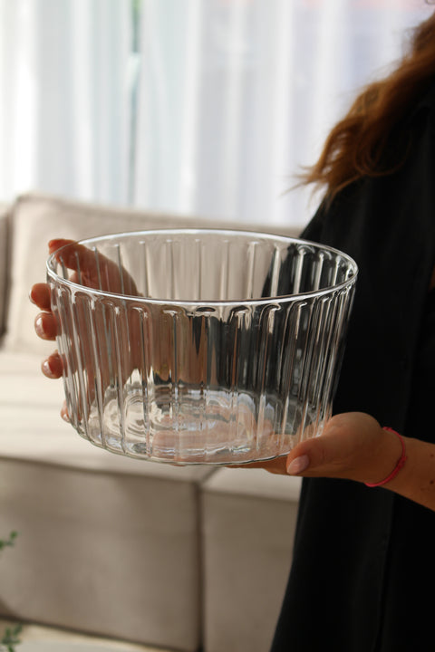Saladier en verre borosilicate LINEA — Ø 21,5 cm