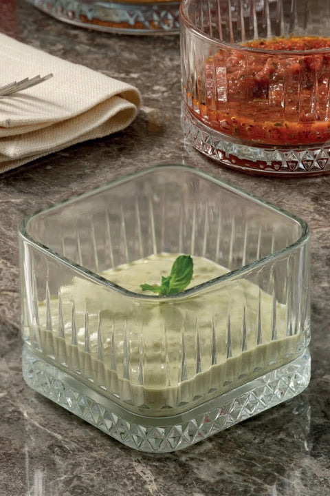 Lot de 4 Coupelles Carré PASABAHCE en Verre – 225 ml