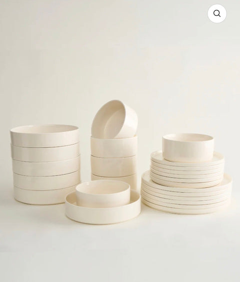 Noa Beige Ensemble de vaisselle 24 pièces - Ena Home